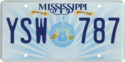 MS license plate YSW787