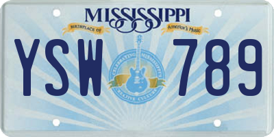 MS license plate YSW789