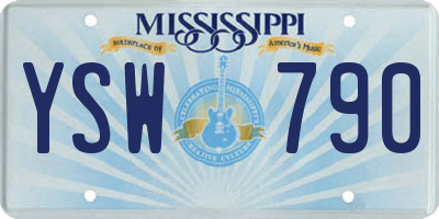MS license plate YSW790