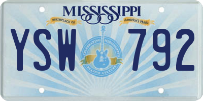 MS license plate YSW792
