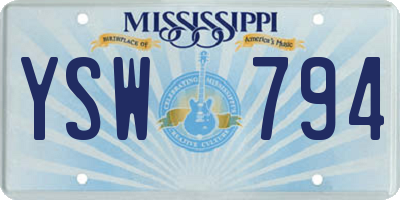 MS license plate YSW794
