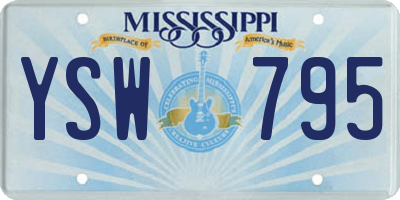 MS license plate YSW795