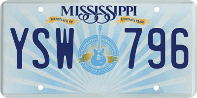 MS license plate YSW796