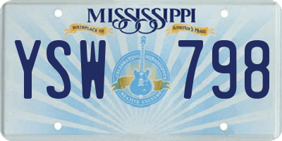 MS license plate YSW798
