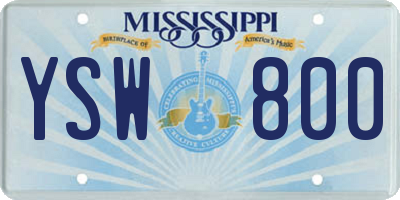 MS license plate YSW800