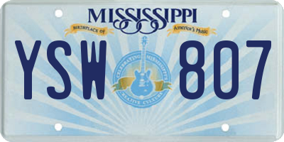 MS license plate YSW807