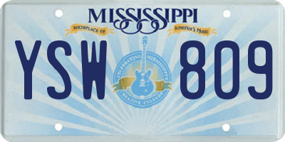 MS license plate YSW809