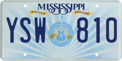 MS license plate YSW810