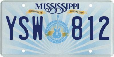 MS license plate YSW812