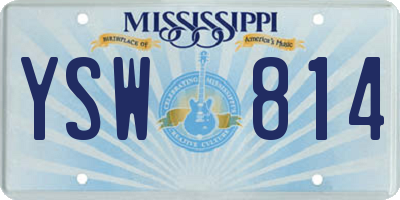 MS license plate YSW814