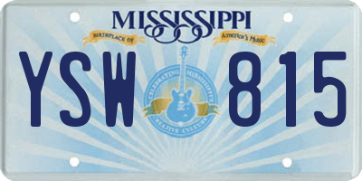 MS license plate YSW815