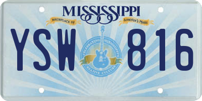 MS license plate YSW816