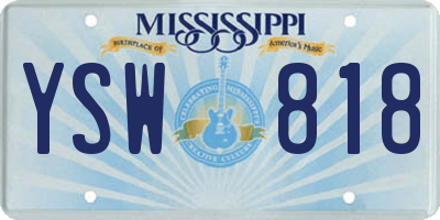 MS license plate YSW818