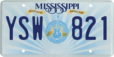 MS license plate YSW821