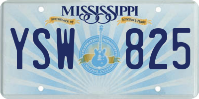 MS license plate YSW825