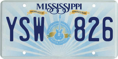 MS license plate YSW826
