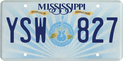 MS license plate YSW827