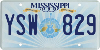 MS license plate YSW829