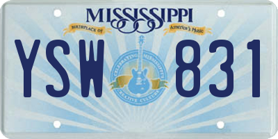 MS license plate YSW831