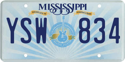 MS license plate YSW834