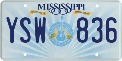 MS license plate YSW836