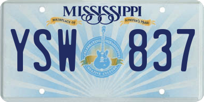 MS license plate YSW837