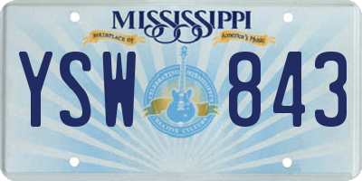 MS license plate YSW843