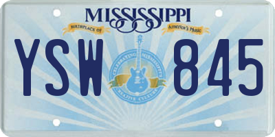 MS license plate YSW845
