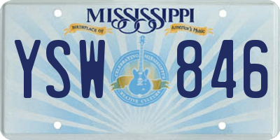 MS license plate YSW846