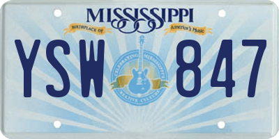 MS license plate YSW847