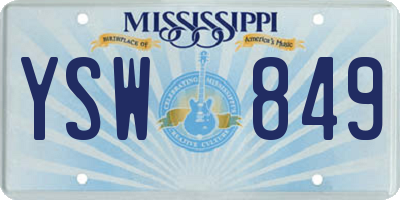 MS license plate YSW849