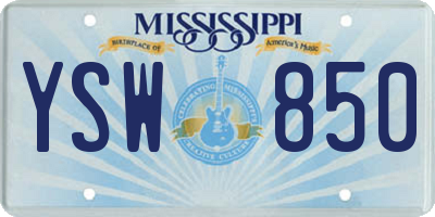 MS license plate YSW850