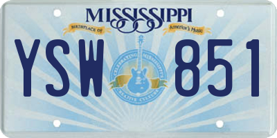 MS license plate YSW851