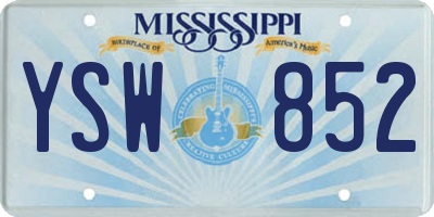 MS license plate YSW852