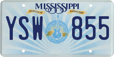 MS license plate YSW855