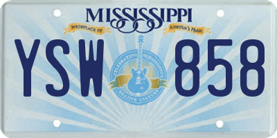 MS license plate YSW858