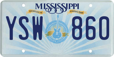 MS license plate YSW860