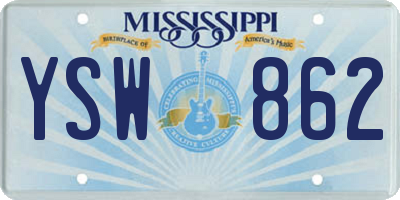 MS license plate YSW862