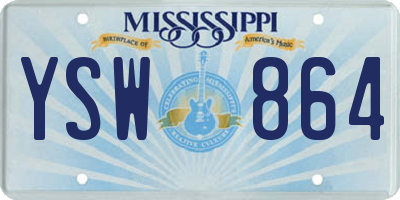 MS license plate YSW864