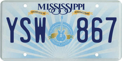 MS license plate YSW867