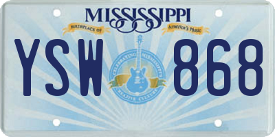 MS license plate YSW868