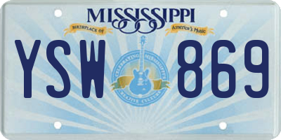 MS license plate YSW869