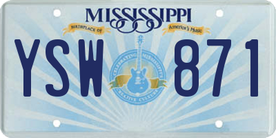 MS license plate YSW871