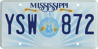MS license plate YSW872