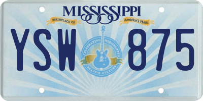 MS license plate YSW875