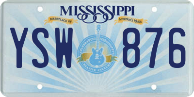 MS license plate YSW876