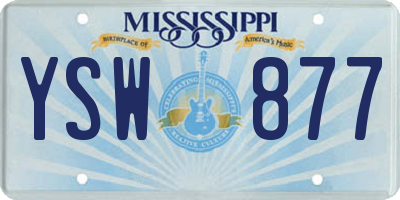 MS license plate YSW877
