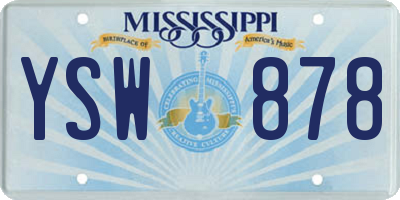 MS license plate YSW878