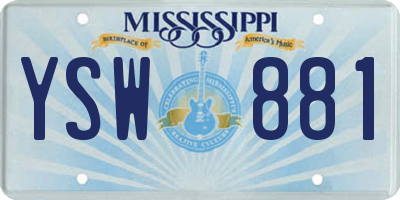 MS license plate YSW881
