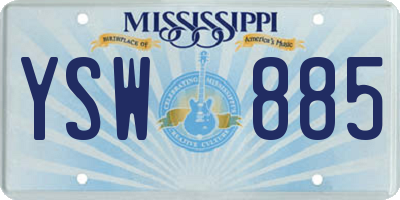 MS license plate YSW885